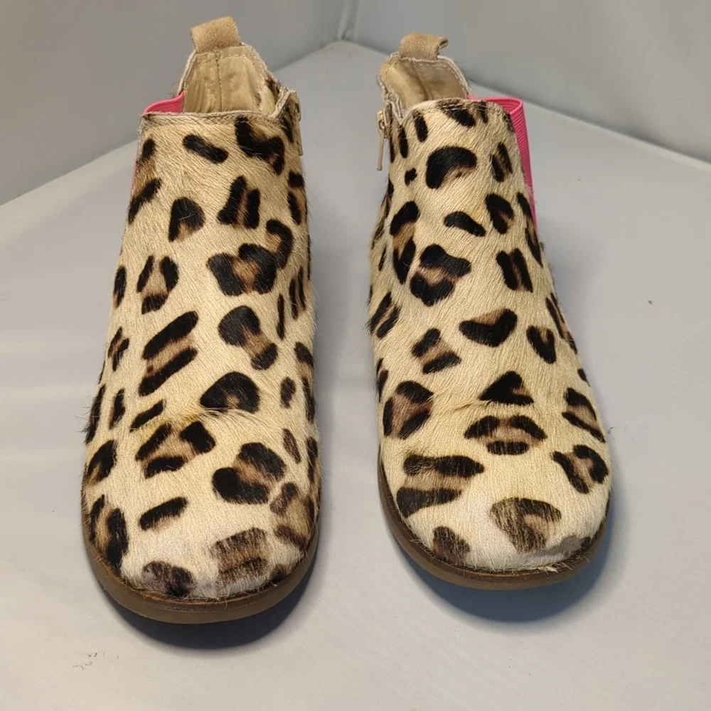 Mini Boden Calf Hair Cheetah Print Booties Size 38